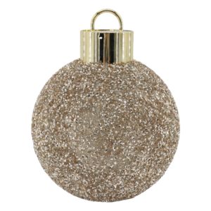 Esfera Navideña Escarchada Color Champagne