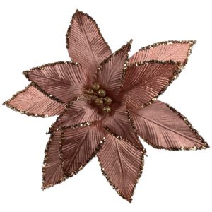 Poinsettia Palorosa Con Lentejuelas Tamaño Grande