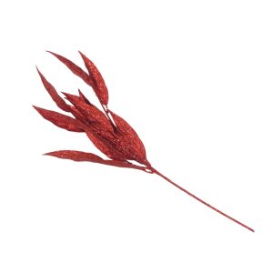 Rama Hojas Rojo Escarchado