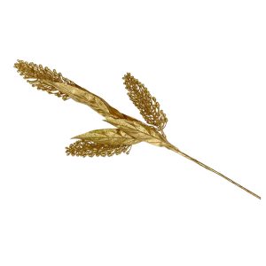 Rama Trigo Con Hojas Dorado