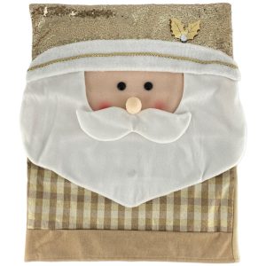 Forro De Silla Diseño Papa Nuel Dorado