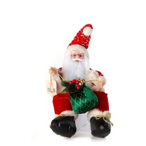 Papa Nuel Sentado Con Bolsa De Regalos Colores Tradicionales