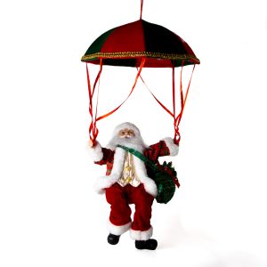 Papa Noel Con Paracaidas Rojo Musical Con Movimiento A Batería (3 Pilas)