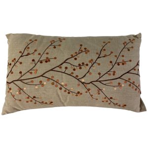 Cojin Rectangular Beige Bordado