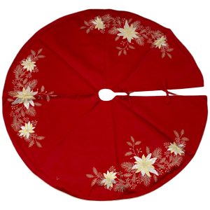 Falda De Arbol Con Ponsettias Rojo 121Cm