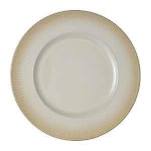 Plato De Sitio Blanco Con Borde Dorado