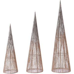 Juego Arboles Decorativo Champagne 3Pzas