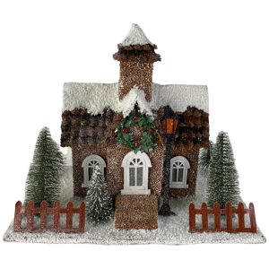 Casa Navideña Nevada Con Luz