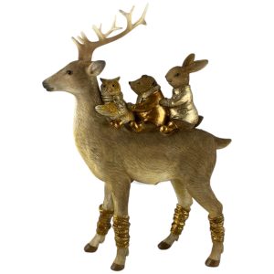 Reno Navideño Decorativo  Con Animales Del Bosque