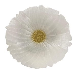 Plato De Sitio Blanco Diseño Flor Tamaño Grande