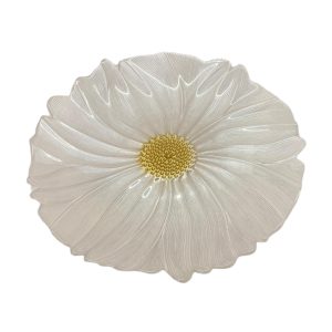 Plato De Sitio Blanco Diseño Flor Tamaño Pequeño