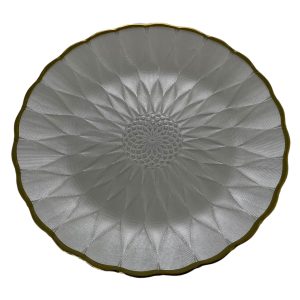 Plato De Sitio Blanco Con Borde Dorado