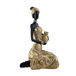 Africana Sentada Con Jarròn