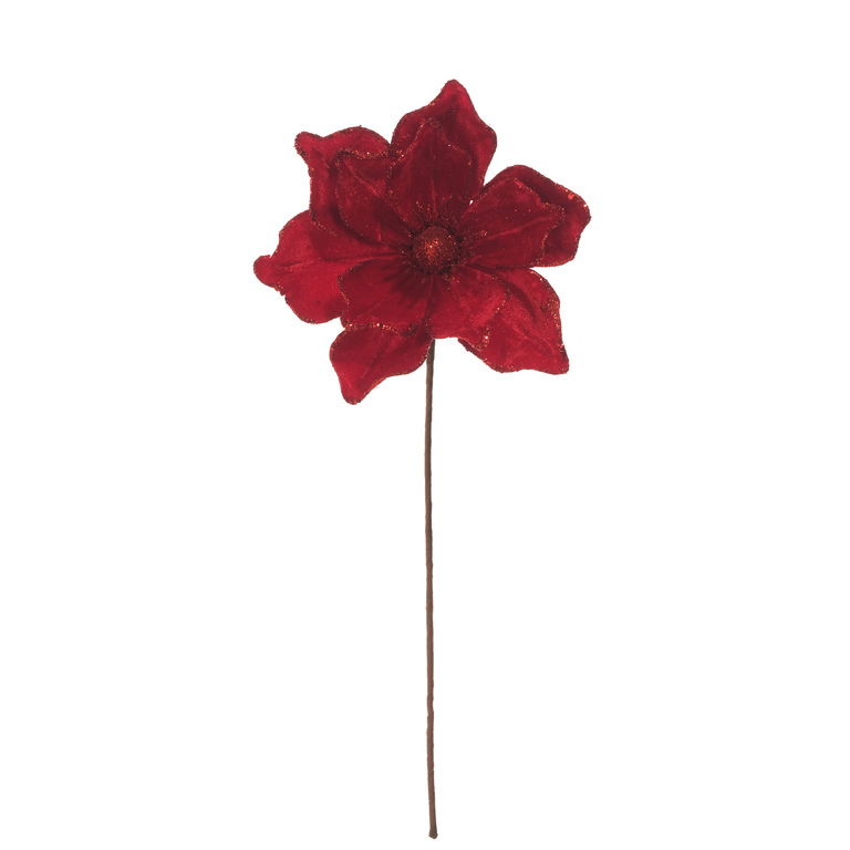 Magnolia Roja Y Dorado Escarchada Tamaño Mediano
