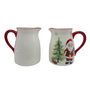 Jarra Navideña Con Diseño De Papa Nuel Con Arbol