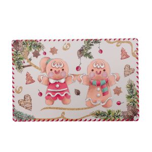 Juego De Individuales Con Posavasos Diseño Galleta De Gengibre  8Pzas