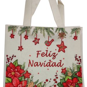 Bolso Navideño Bordado Con Piedritas Y Lentejuelas
