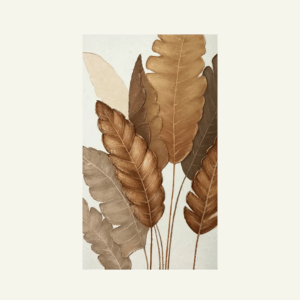 Cuadro “Foglia Bruna” – Arte Botánico en Relieve 90×160cm
