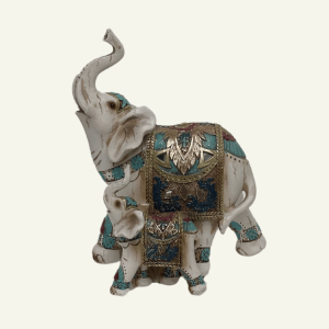Figuras Decorativas “Elefanti di Lusso” – Elefantes Madre e Cría 17,5×10,5×21,5cm