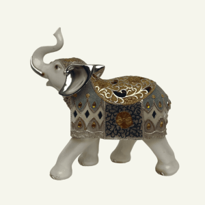 Elefantino Majestuoso – Escultura Decorativa con Túnica Imperial