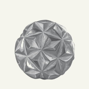 Esfera Decorativa “Sfera Diamantata” – Facetas Geométricas Plateadas 10.2x10.2x10cm