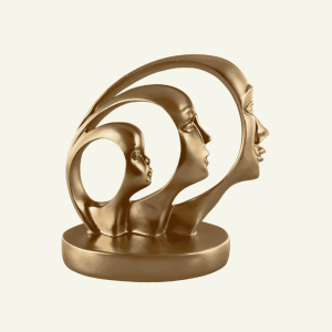 Volti Dorati – Escultura Abstracta de Caras Dorado