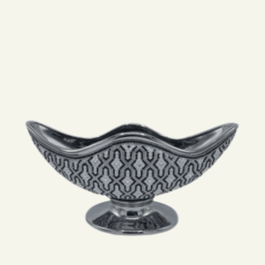 Centro de Mesa “Montefiori Nobile” – Elegancia en Relieve Gris 39cm