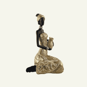 Dama Fiorente Africana - Figura Decorativa con Motivos Étnicos