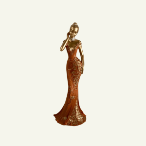 Eleganza Fiorita – Escultura Decorativa de Dama con Vestido Ornamental