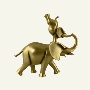 Elefanti in Festa – Escultura Decorativa de Elefantes con Estilo Minimalista Dorado