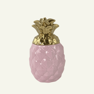 Piña Decorativa “Ananas Rosa Lucente” – Cerámica Brillante 9.5×19.5 cm