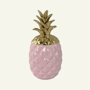 Piña Decorativa “Ananas Rosa Reale” – Cerámica Esmaltada 9.5x19.5cm