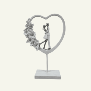 Innamorati – Figura Decorativa de Pareja en Corazón Floral