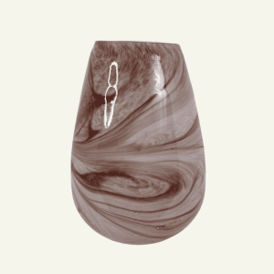 Florero “Nebbia Rosata” – Gota de Vidrio Veteado 15,5x21,5cm