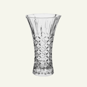 Florero “Luce di Rombi” – Cristal Tallado Estilo Diamante 16x20cm