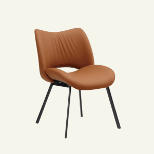 Vento Sottile – Silla de Comedor en Cuero Curvado 48×56×81cm