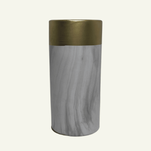 Jarrón “Colonna Dorata” – Cilíndrico Mármol & Oro 10x25cm