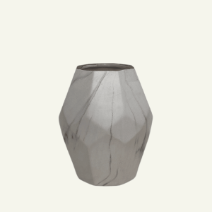 Jarrón “Pietra Scultorea” – Facetado Mármol Gris 9x13cm