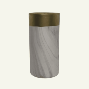 Jarrón “Colonna Dorata” – Cilíndrico Mármol & Oro 19,5x9cm