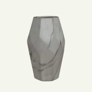Jarrón “Pietra Scultorea” – Facetado Mármol Gris 23x10cm