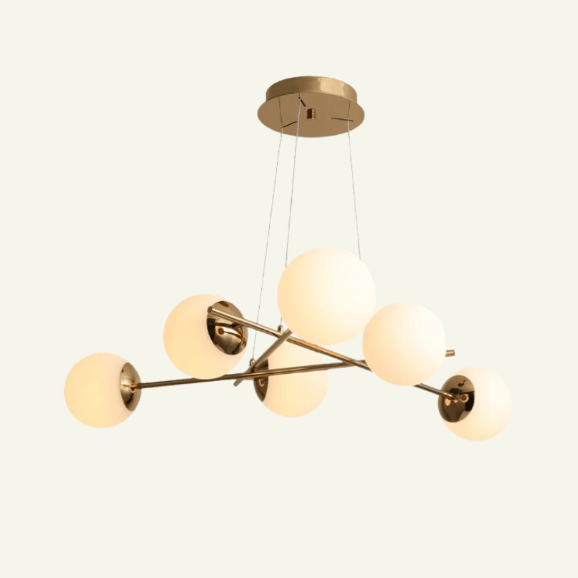 Luminarias "Sfera Geometrica" – Luminaria de Techo Moderna en Vidrio Opalino 100x120cm