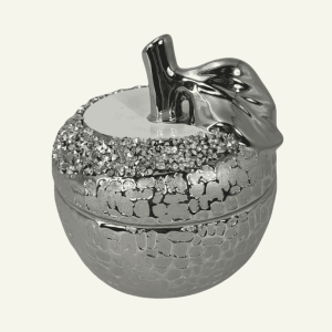 Manzana “Mela di Cristallo” – Brillo Metálico y Detalles de Cristal 11x11×11cm