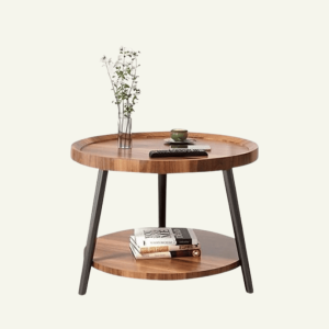 Circolo Rustico – Mesa Redonda con Doble Nivel en MDF 50×48cm