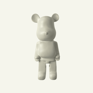 Orsacchiotto Minimalista – Figura Decorativa de Oso en Resina Blanca