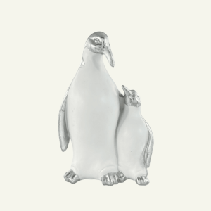 Pinguini “Legame Eterno” – Pingüino con Cría en Plata Mate 12.7x 9.3x20.5cm