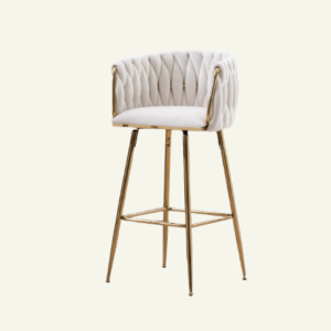 Regina Alta – Silla de Bar con Respaldo Capitoneado 48×48×105cm