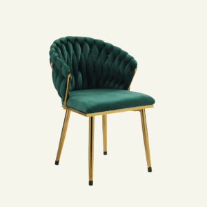 Trono di Smeraldo – Sillón Bajo Tapizado en Terciopelo Verde 66×55×80cm